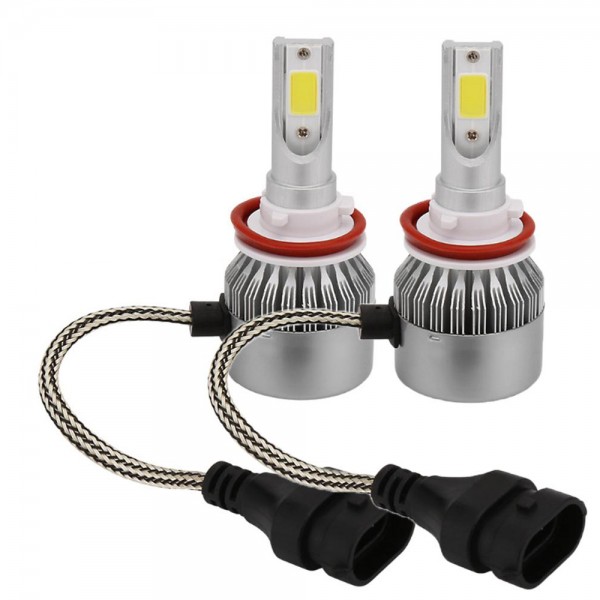 2 db C6 9006 autós LED izzó szett, 6000K, 96W/szett, 3600lm, IP68