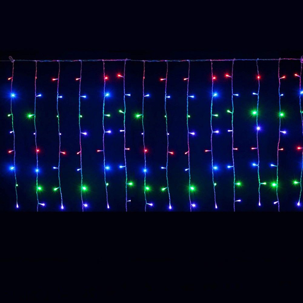 Karácsonyi függöny fényfüzér, 240 LED, 6x1m, többszínű