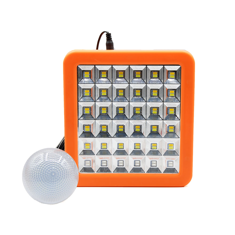 LED projektor izzóval, napelemes töltés, 72 LED, 100W