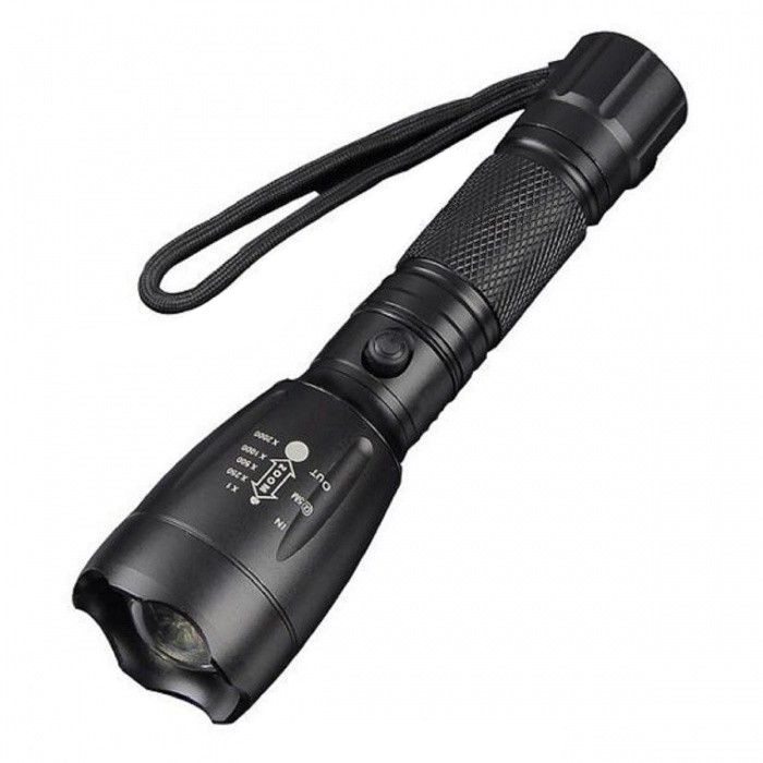 MX 8028 LED zseblámpa, zoom, újratölthető, 10W