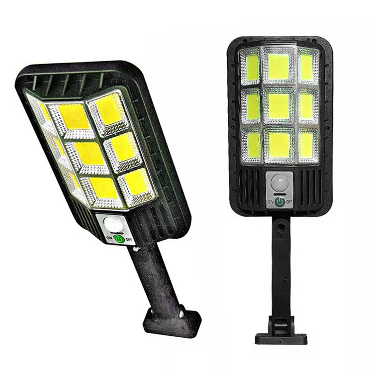 LED napelemes lámpa 20W, tartókonzol, 9 COB