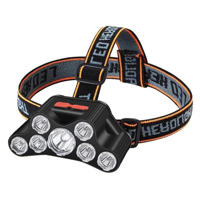 Fejlámpa 7 LED, T26, 4 világítási mód, USB