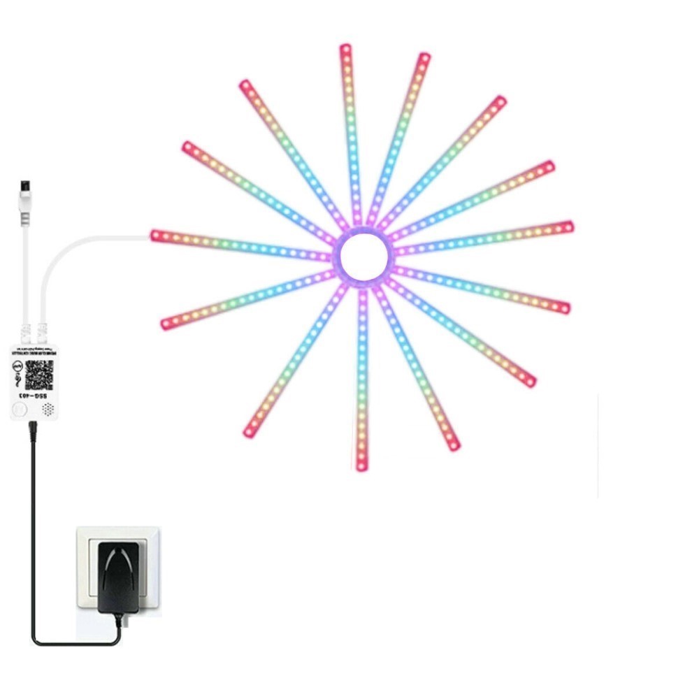 Smart RGB tűzijáték LED fénycsík, Bluetooth, USB