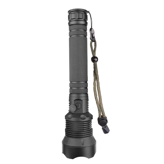 LED zseblámpa USB töltéssel, 8000 lumen, nagyító