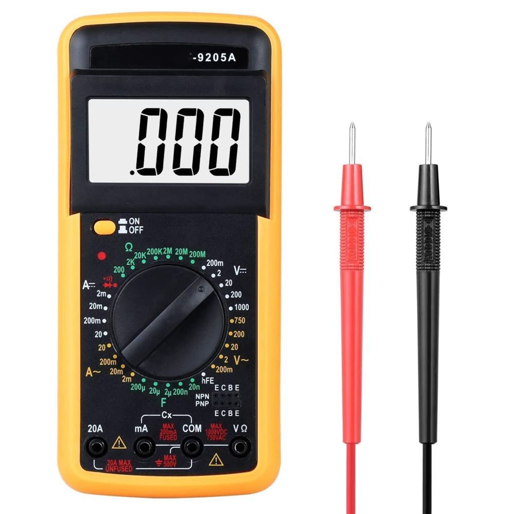 Digitális multiméter, ütésálló ház, LCD kijelző, AC/DC