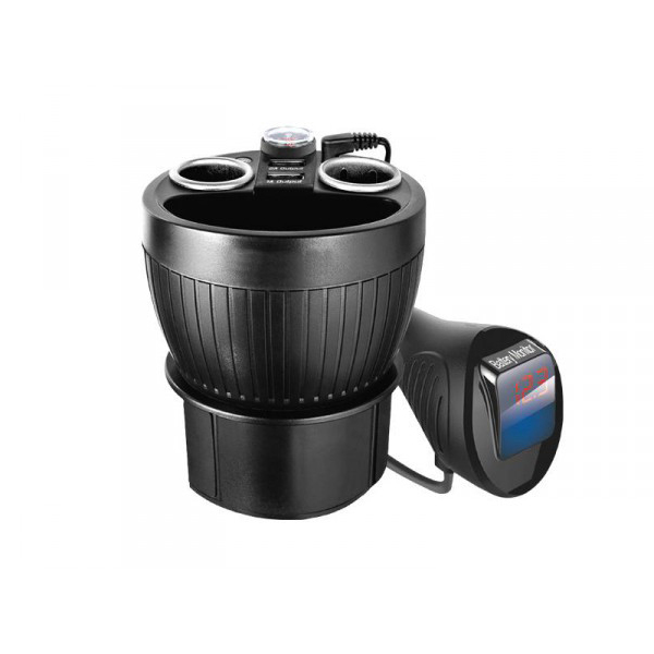 2 az 1-ben autós adapter USB töltéssel T179, 12/24V, 120W