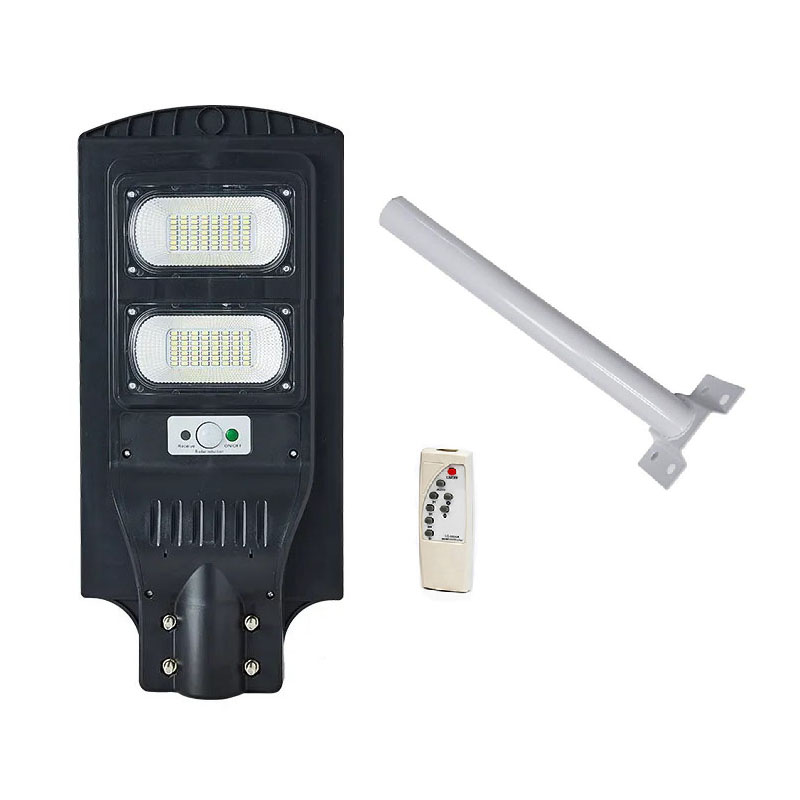 Napelemes utcai lámpa, távirányítóval és rögzítő tartóval, 60W