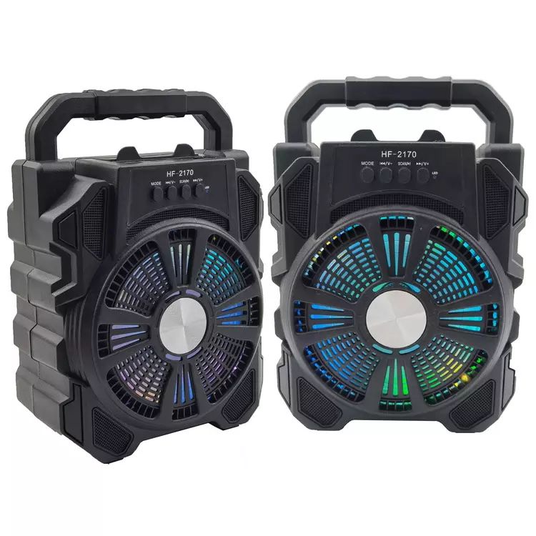 BT hordozható hangszóró, 15W PMPO, többszínű lámpák, HF2170