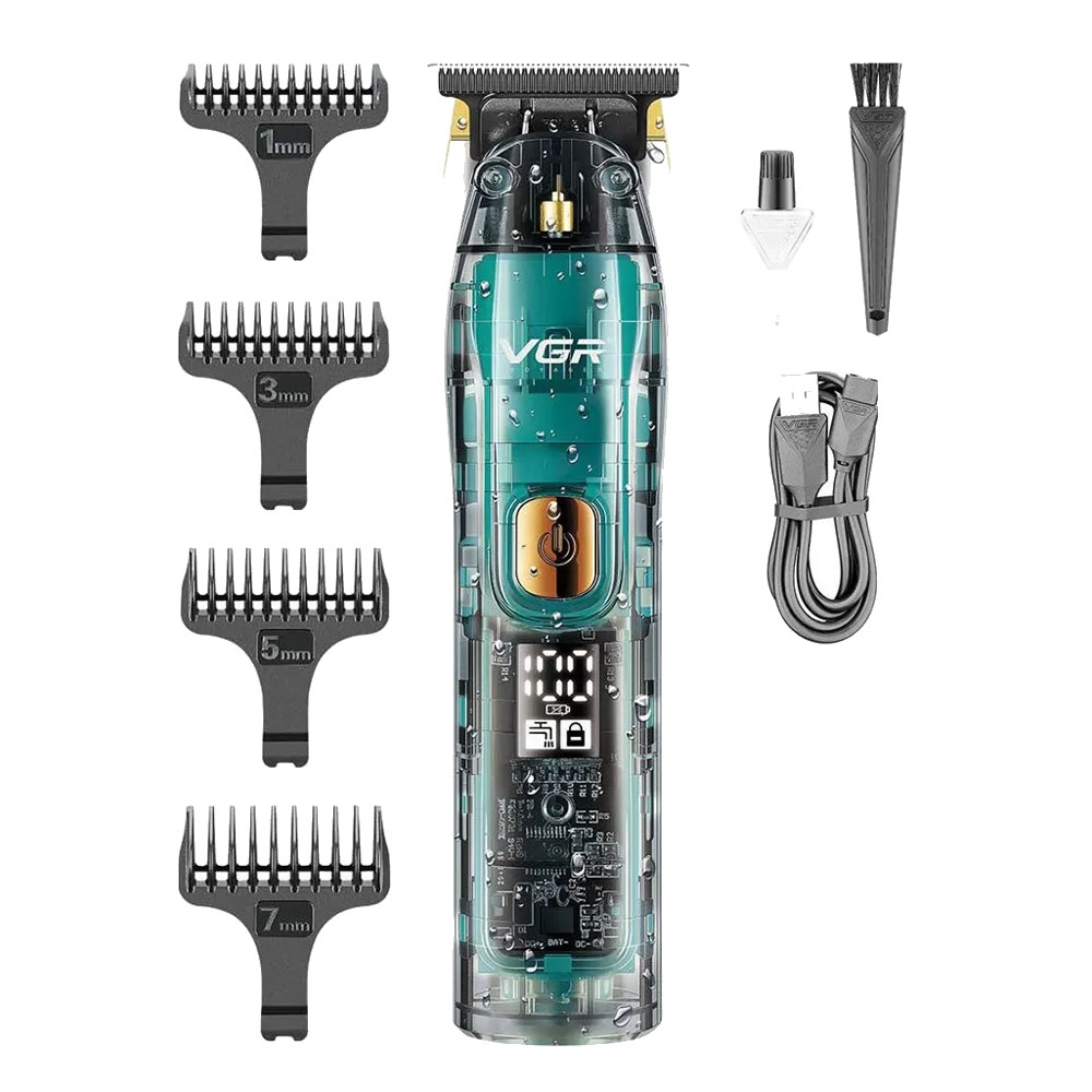 Professzionális V961 nyírógép, rozsdamentes acél pengék, 5W, tart