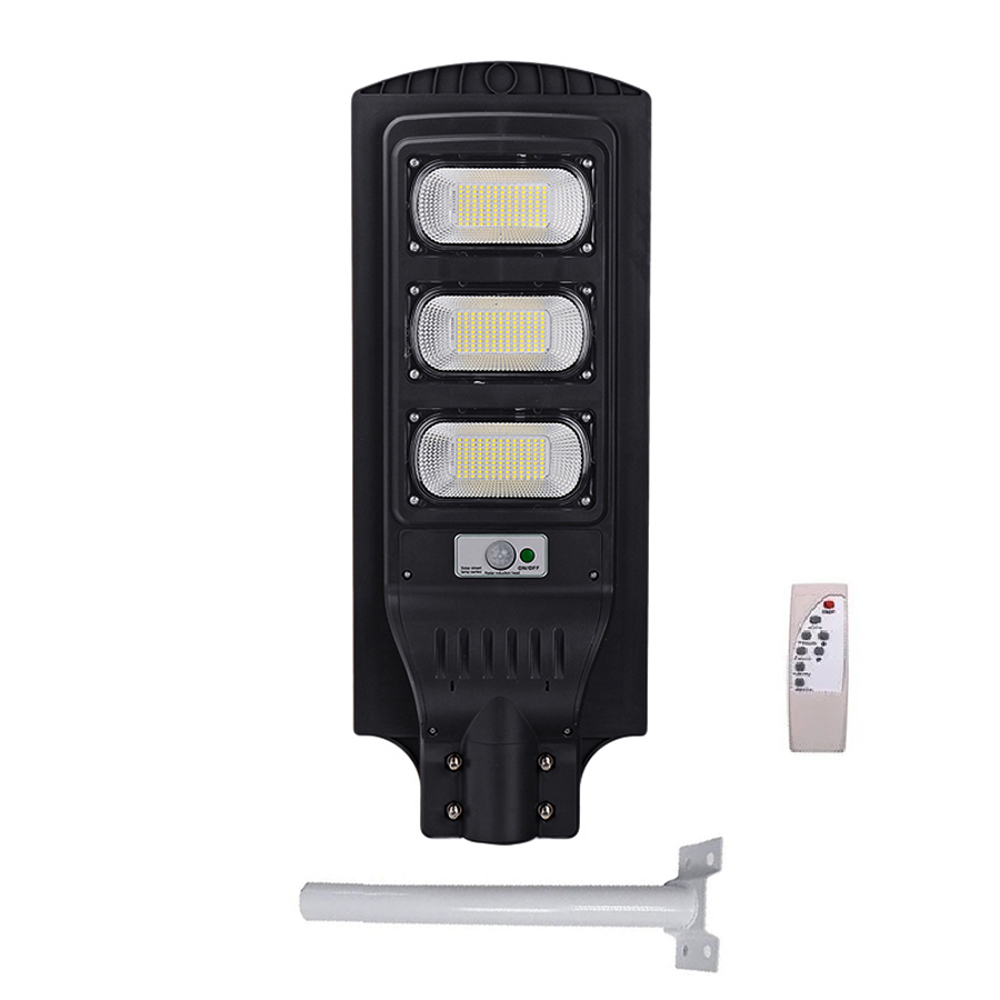 Napelemes lámpa, távirányítóval és rögzítő tartóval, 300W 