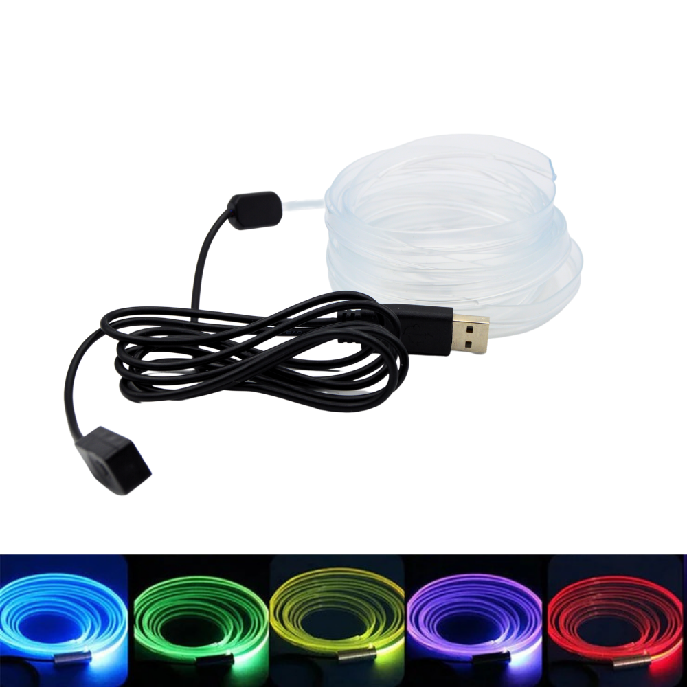 Autó neon szalag 2 méter, LED, RGB, 5V, USB