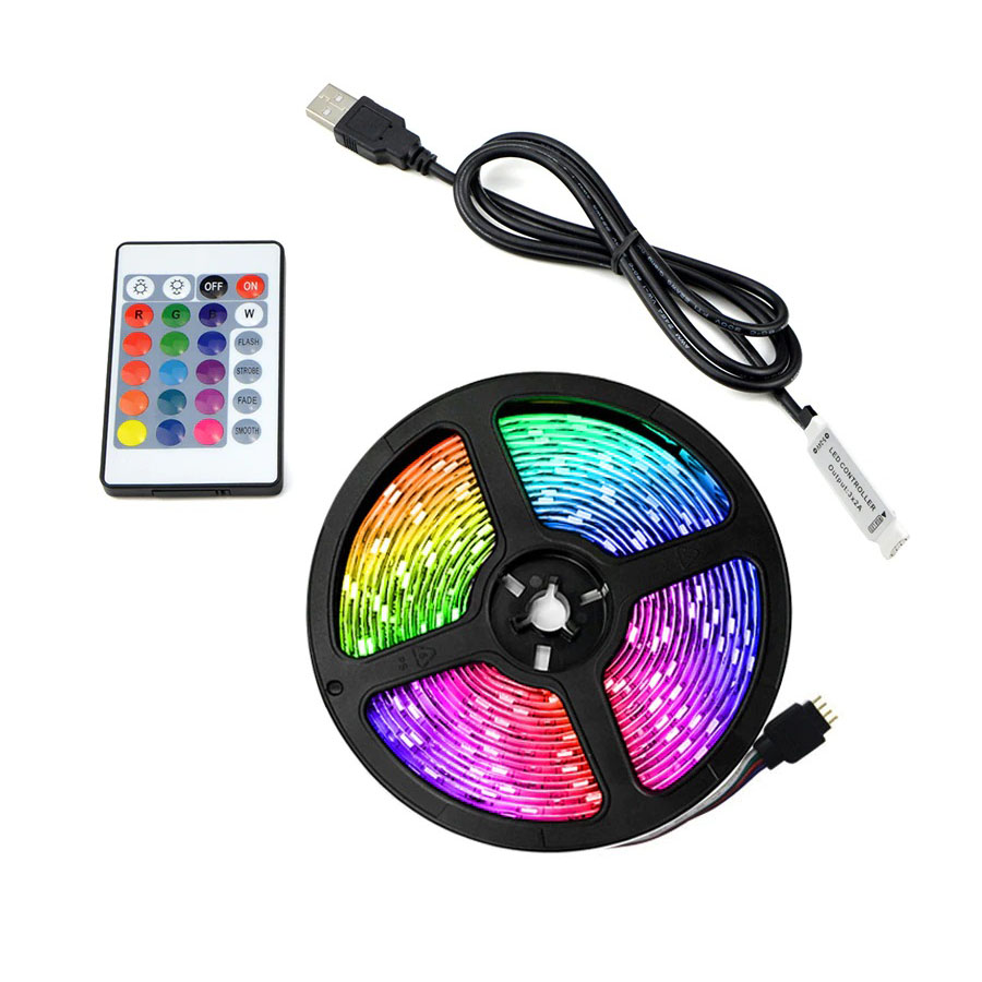 LED szalag távirányítóval, 2m, többszínű, DT20