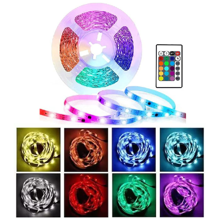 RGB LED szalag, távirányító, 5m, DT50