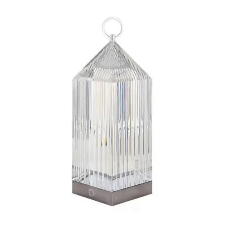 Dekoratív LED lámpa érintésérzékelővel, akril kristály, 29 cm