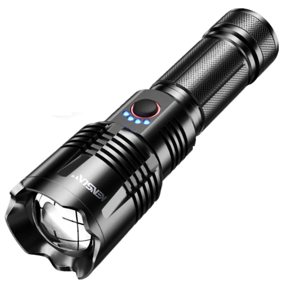 LED zseblámpa RLW308, 18W, zoom, USB, powerbank, akkumulátor