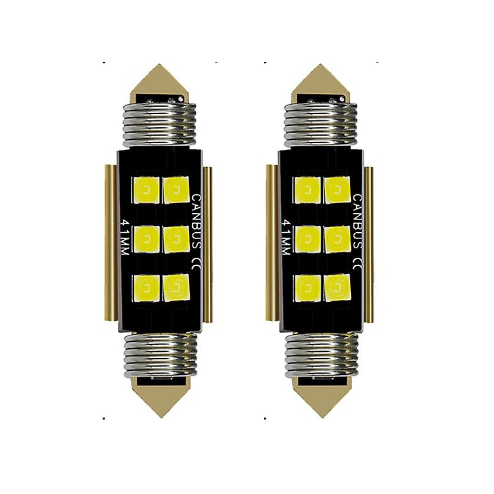 2 db autós izzó készlet 6LED SMD C5W, 41mm, canbus, 6000K, 1200lm