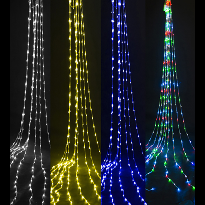 Fényfüggöny beépítés, 3x3m, 400LED, különféle színek