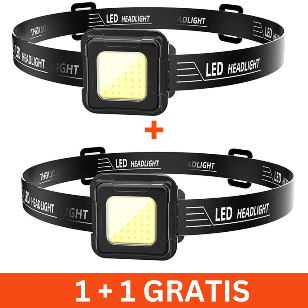 Fejlámpa C182, LED COB, 800lm, 50m hatótáv, IPX4, 1+1 ingyen