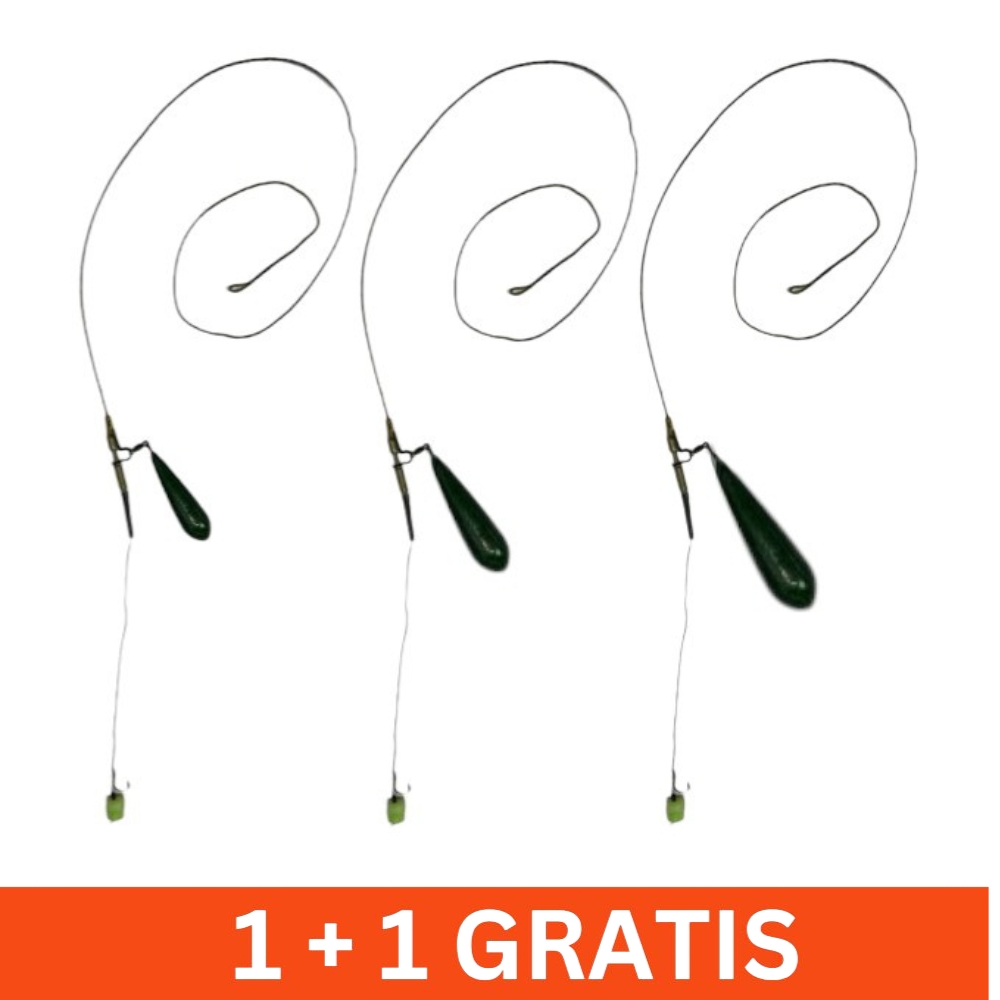 Leadcore szerelék elhagyós ólommal, 1 horog, 60/80/100g, 1+1