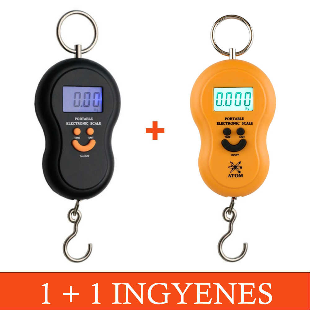 Elektronikus kézi mérleg, LCD kijelző, E010, 1+1 ingyenes